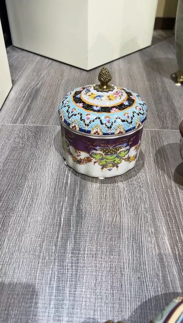 陶瓷陶瓷插花果盘青花瓷摆件06