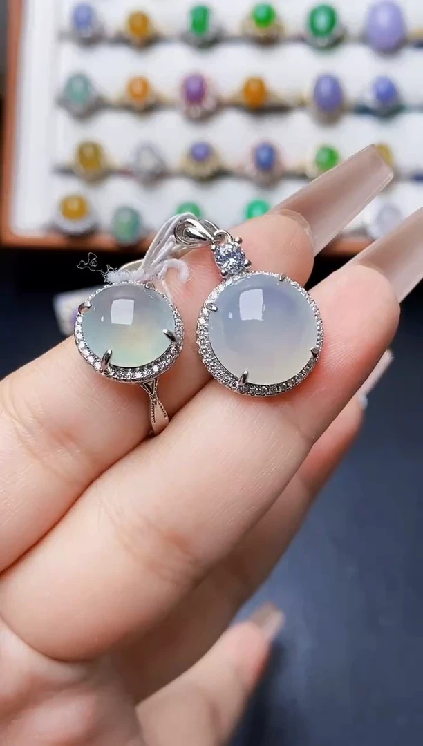 银S925镶嵌戒指翡翠1289