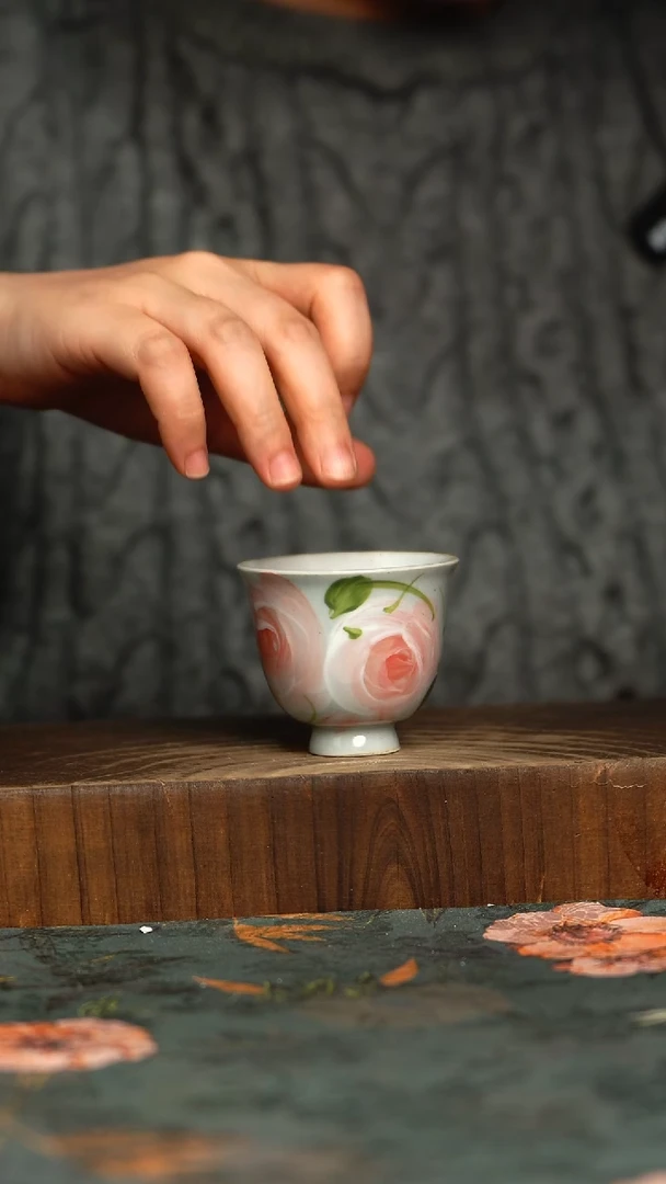 杯釉下彩手工手绘同款陶器