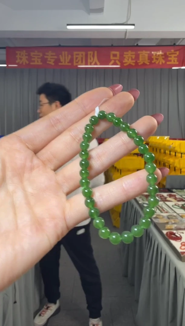 未镶嵌手串和田玉碧玉圆珠单圈