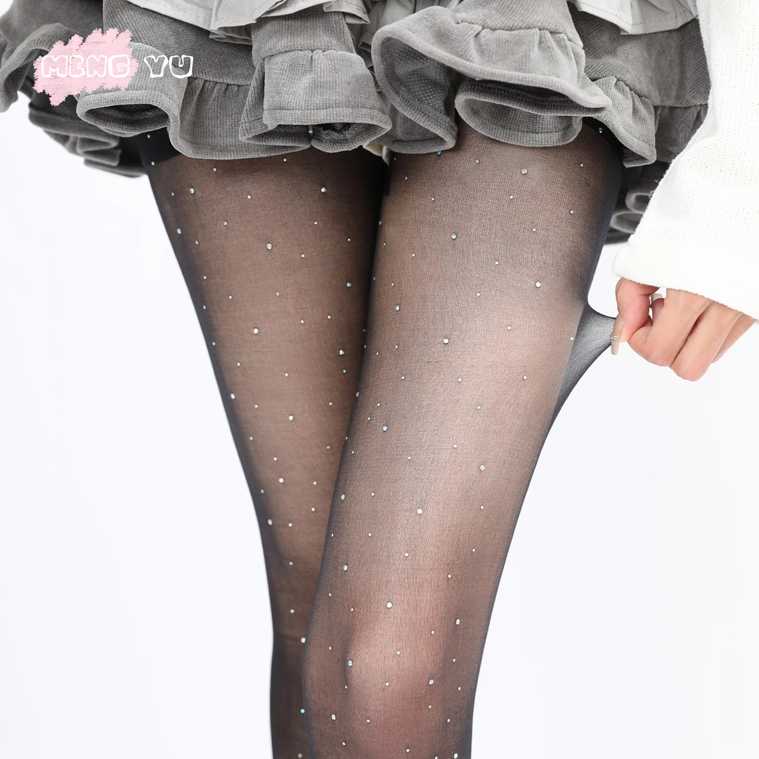 萌欲烫钻blingbling连裤袜长筒袜子女夏季薄款日系jk甜美丝袜爆款