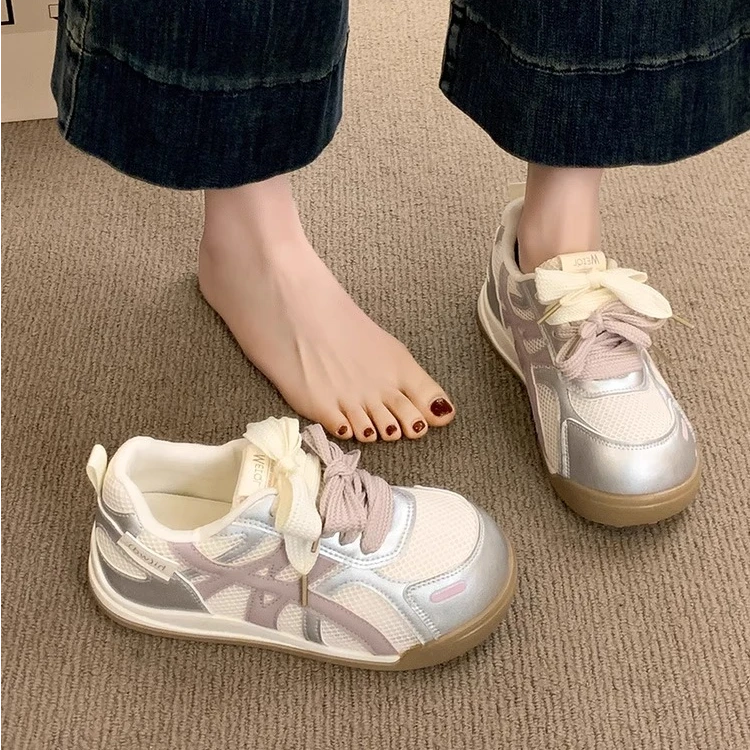 厚底德训鞋子女2025新款爆款夏季薄款网面透气阿甘休闲运动老爹鞋