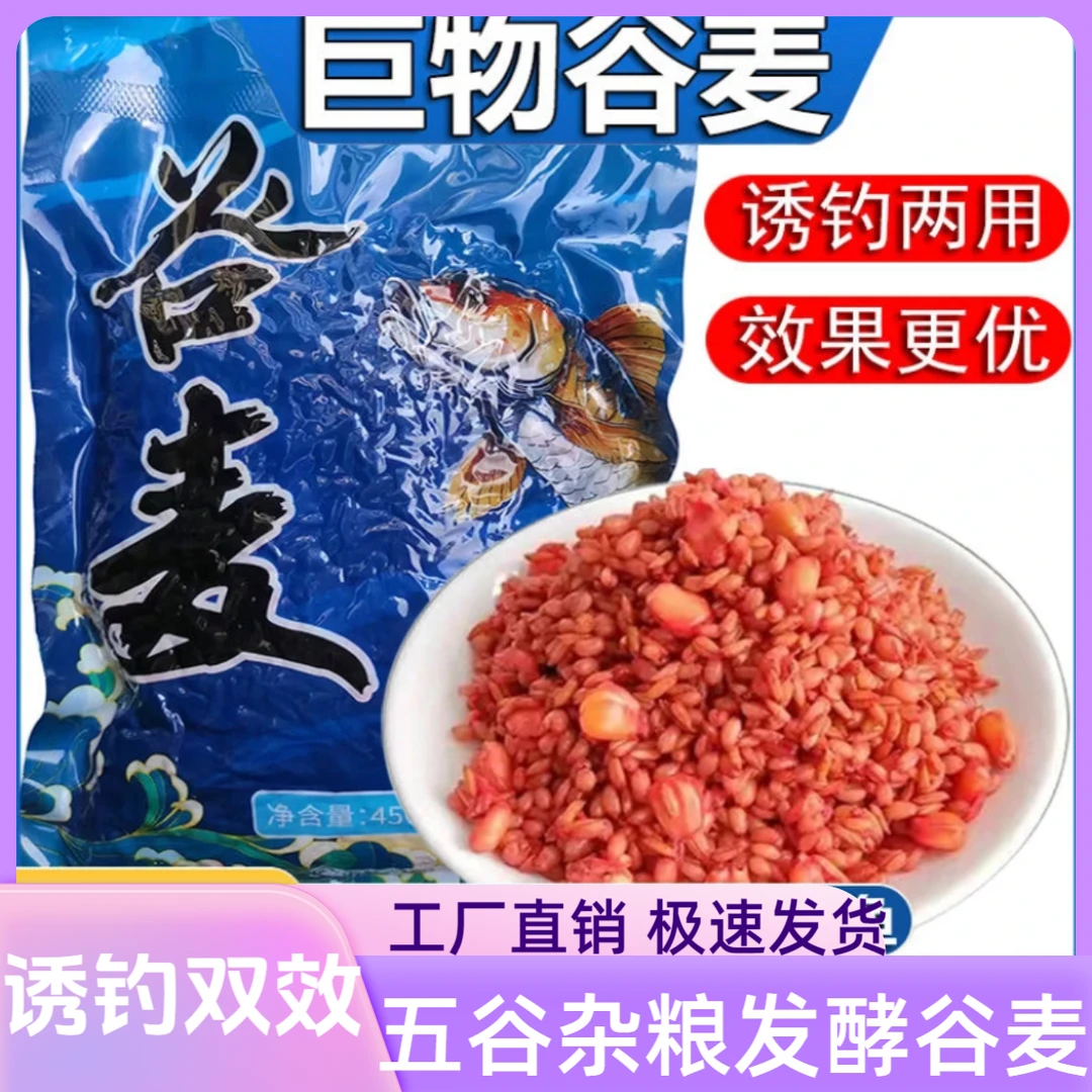 巨物打窝料五谷杂粮鲫鲤青草鱼食野钓发酵钓鱼颗粒窝料麦粒综合饵