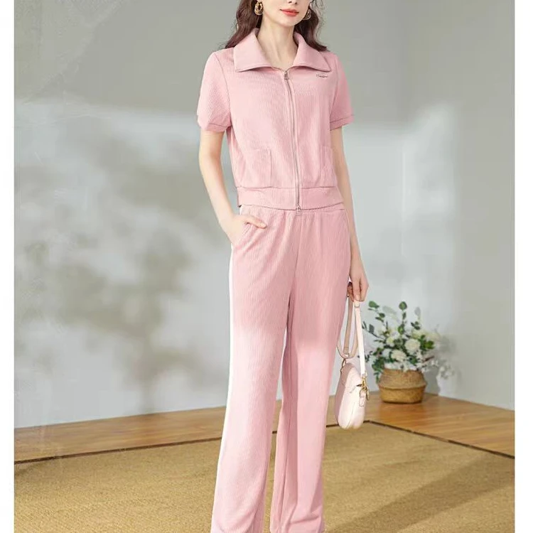 T3015款小衫+长裤两件运动套专柜撤柜大码休闲洋气宽松版夏装