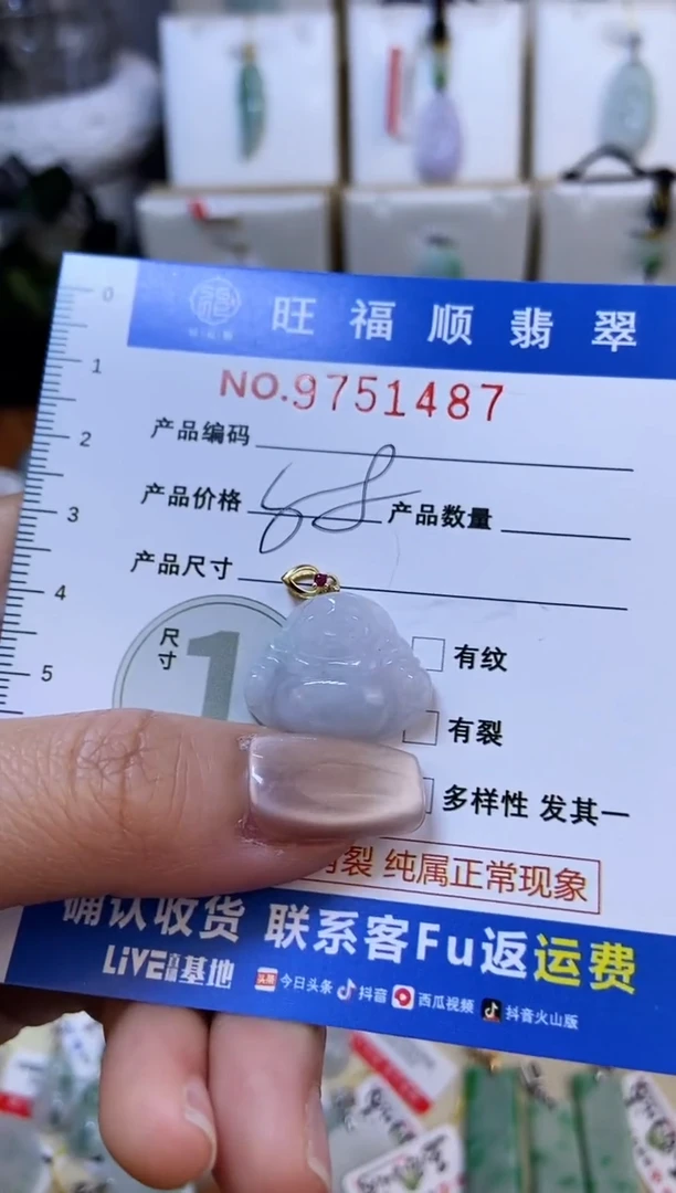 【闪购商品】翡翠颈饰未镶嵌天然缅甸A货翡翠颈饰配绳带礼盒