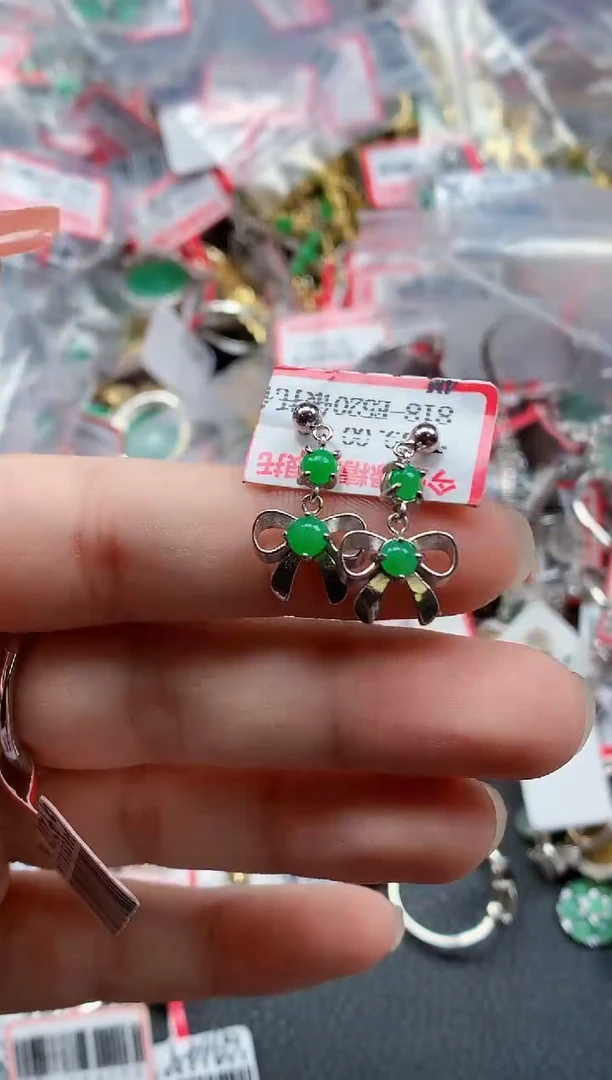 银S925镶嵌戒指翡翠天然A货缅甸翡翠