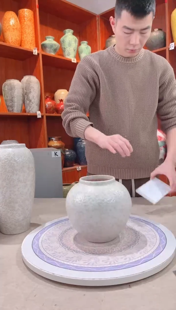 【闪购商品】瓶精品陶瓷花瓶 无花 茶白小号