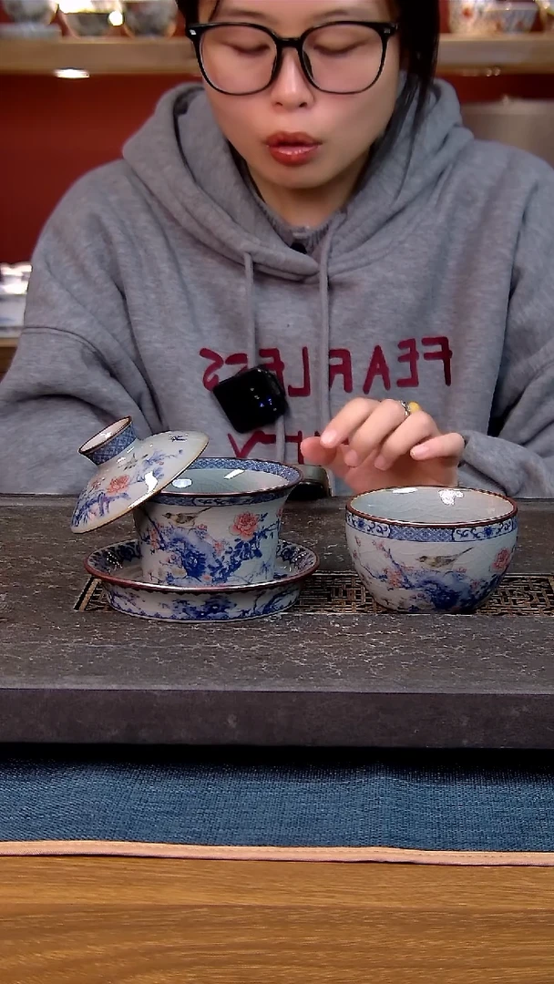 简装家用款2件套 老陶泥开片纹陶瓷茶具