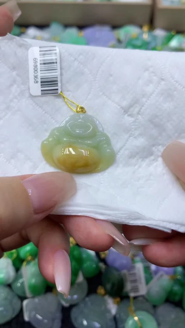 颈饰18K金镶嵌翡翠天然缅甸翡翠A货