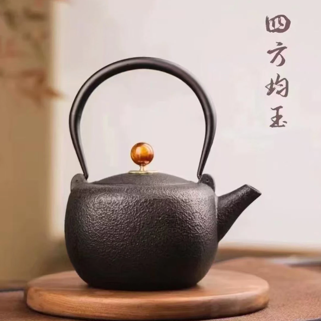 新粉福利-四方精简素壶1000毫升-铁壶纯手工茶壶日式煮茶煮水