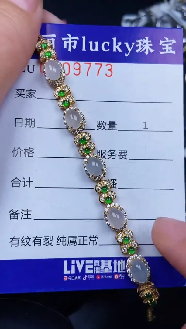 翡翠银S925镶嵌颈饰9773
