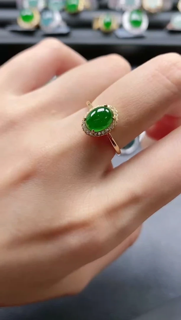 【闪购商品】翡翠戒指银S925镶嵌5151-3