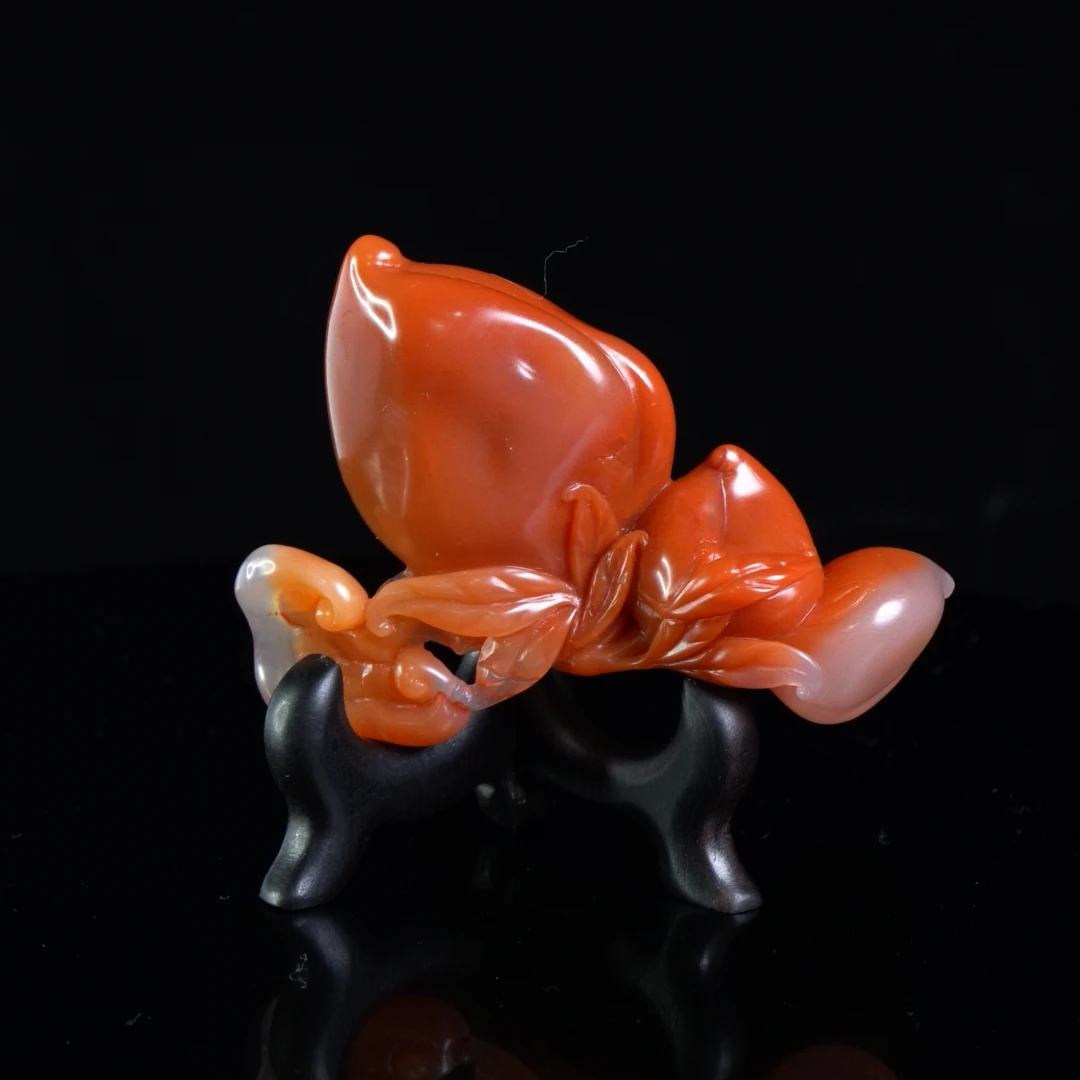 Lot.26.水洞桃花福寿如意手把件53.8克7.6x1.8x5.6cm