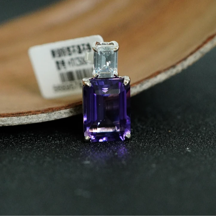 银S925紫水晶吊坠 G122301