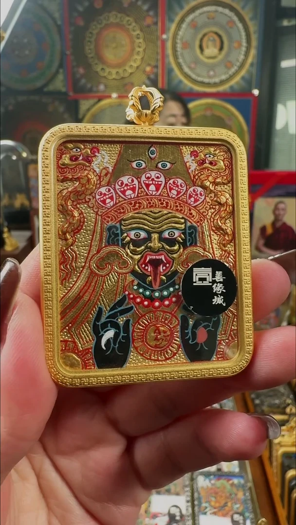 吊坠壹善缘城手绘唐卡扎基