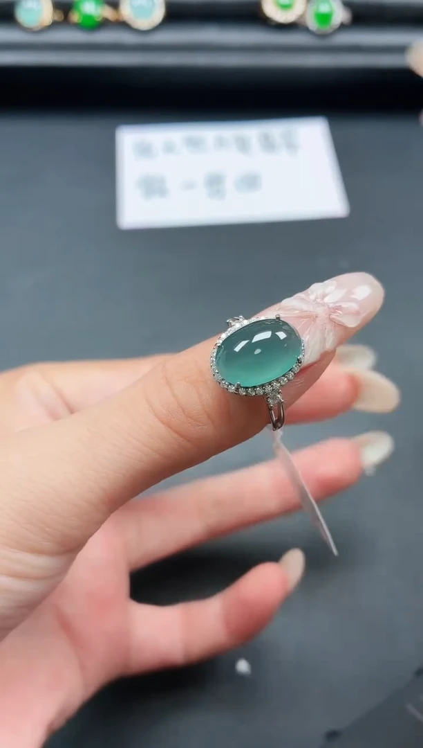 翡翠戒指银S925镶嵌11111