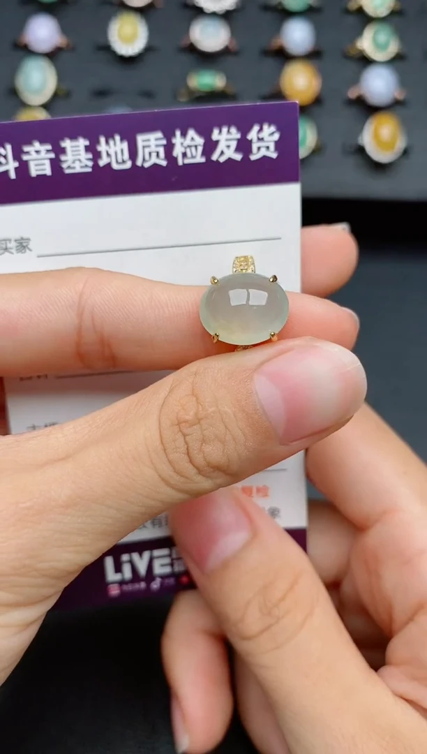 银S925镶嵌戒指翡翠1