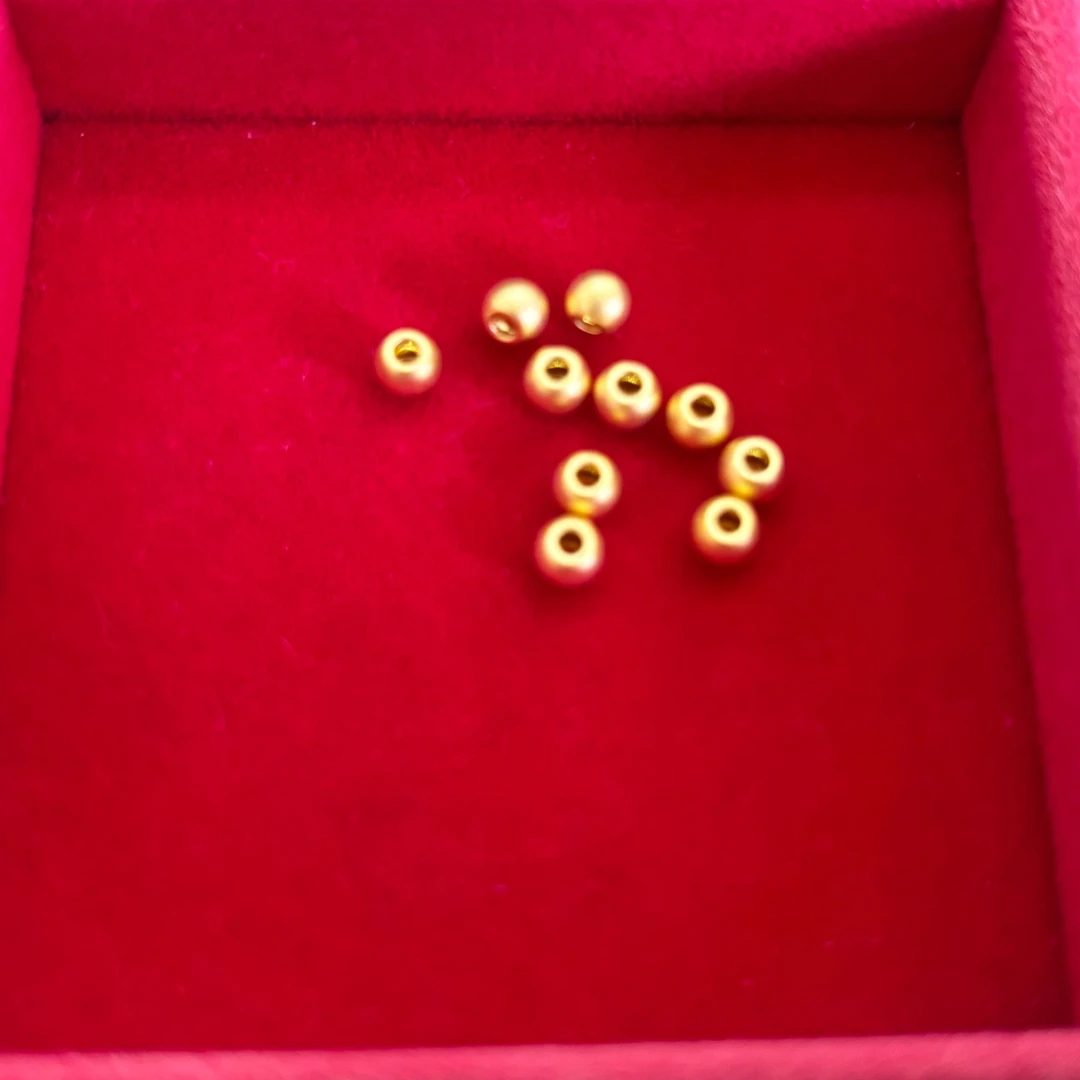 足金999金珠卡4古法1克 10颗