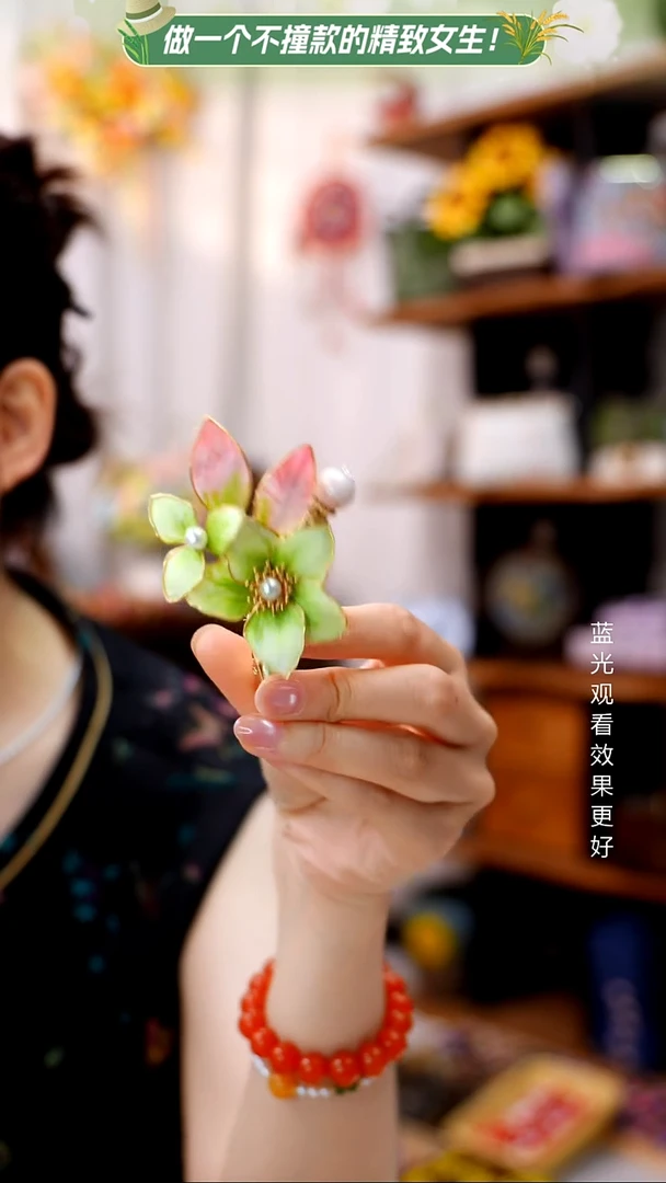 织绣【发夹】纯手工非遗绒花