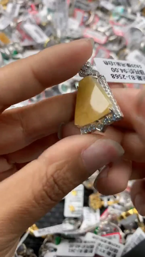 银S925镶嵌戒指翡翠12    5