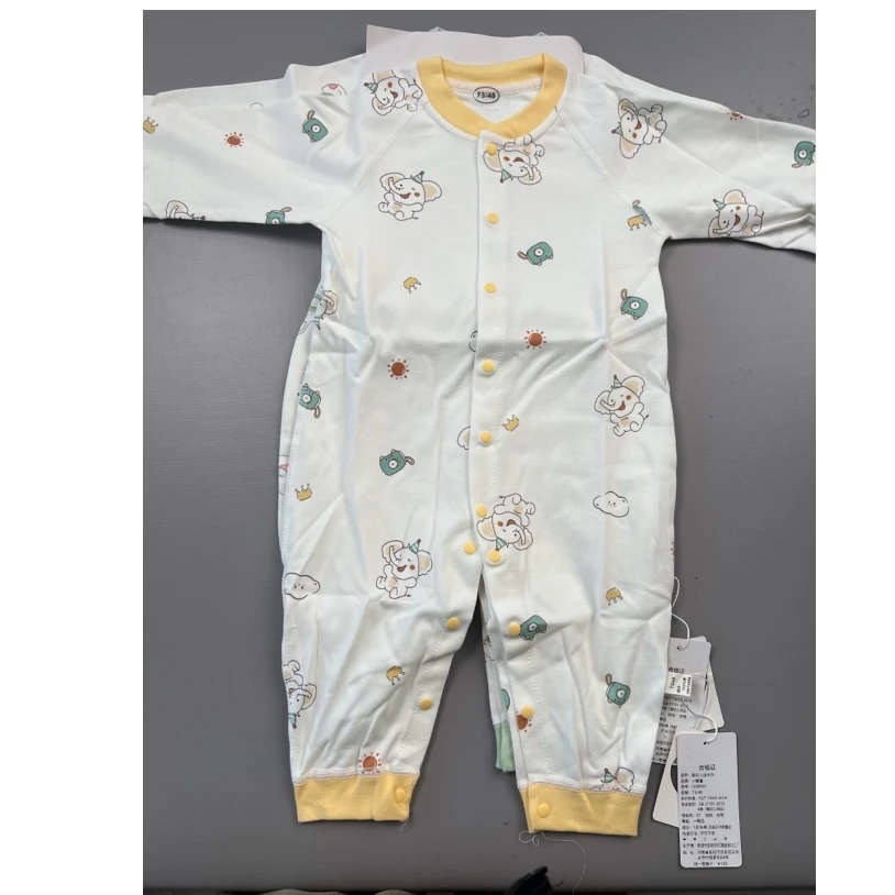 乐娃娃四季长袖连体哈衣 黄色小象