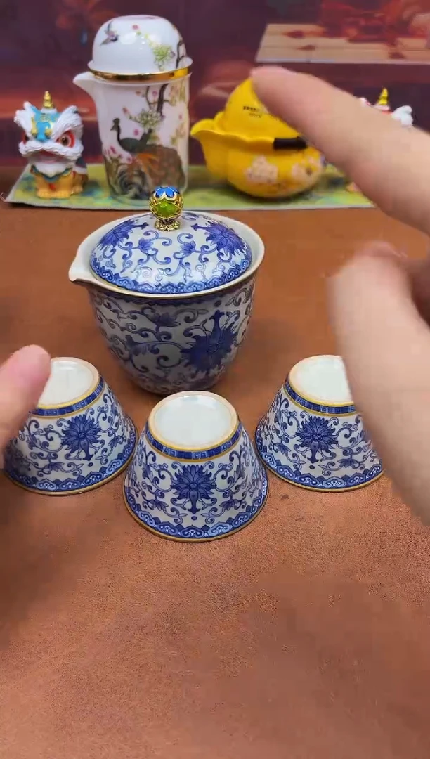陶瓷茶具摆件旅行套组