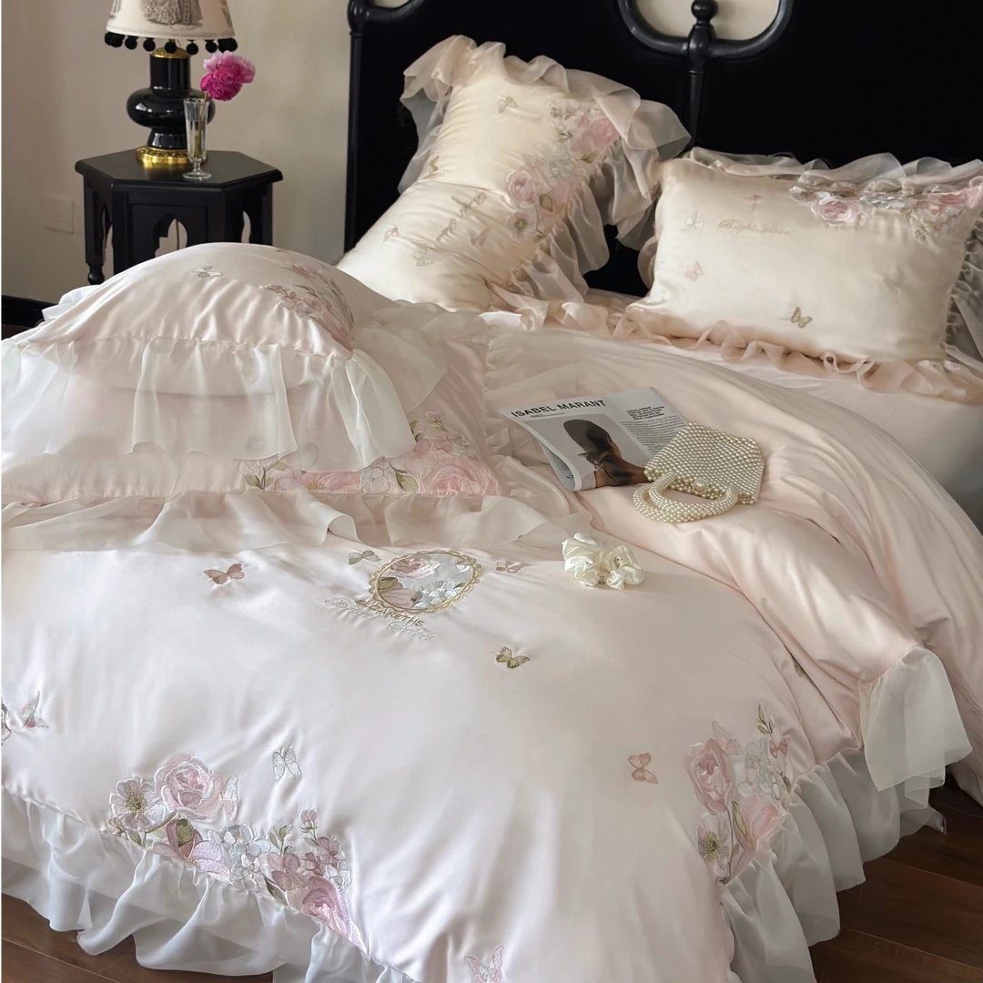 【馥郁繁花】新品高精密绣花设计师款四件套轻奢公主风