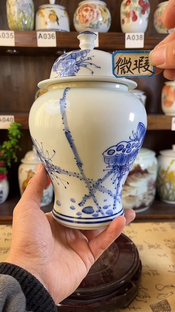 【闪购商品】纯手工手绘好事莲莲储物罐
