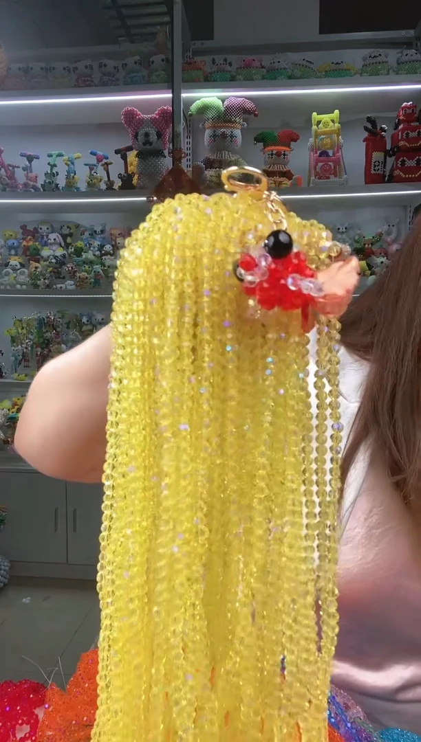 玻璃1051六里华子球珠大眼鱼材料包1套黄色