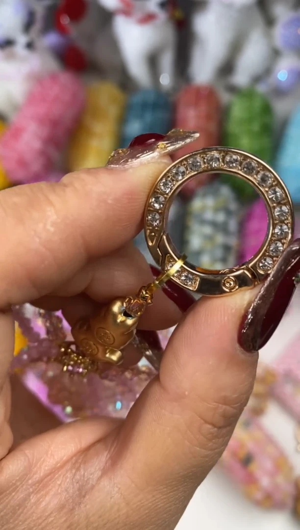 玻璃0840金色双面钥匙扣10个