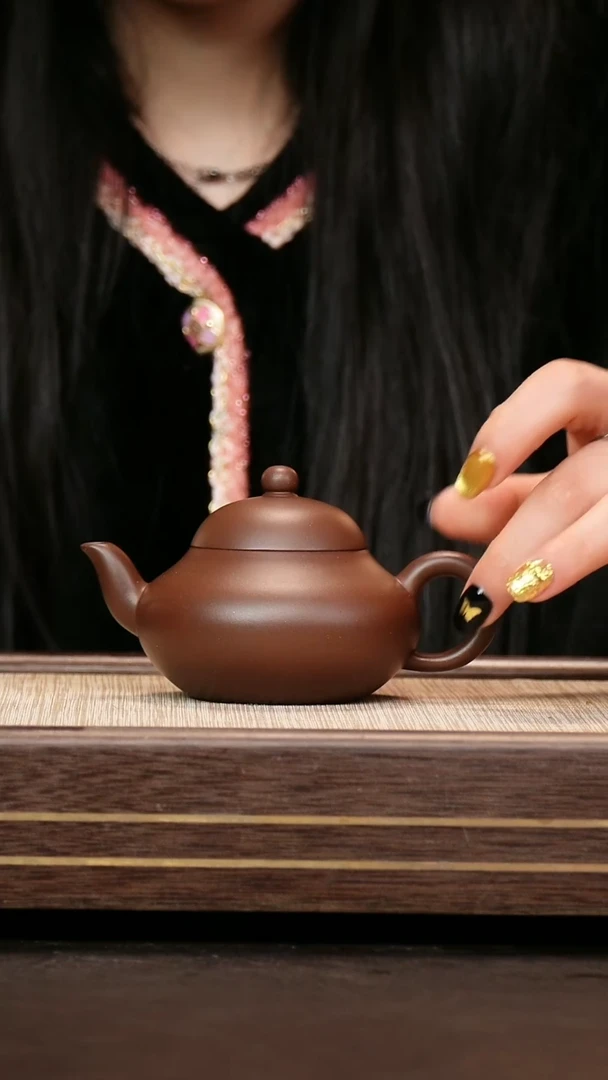 茶壶紫砂深井紫泥 小梨形150cc