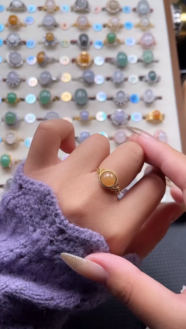 【闪购商品】翡翠戒指银S925镶嵌天然A货翡翠戒指