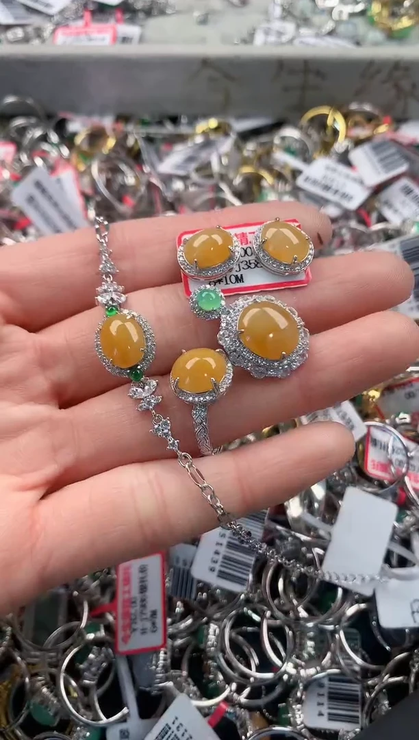 银S925镶嵌戒指翡翠555   7