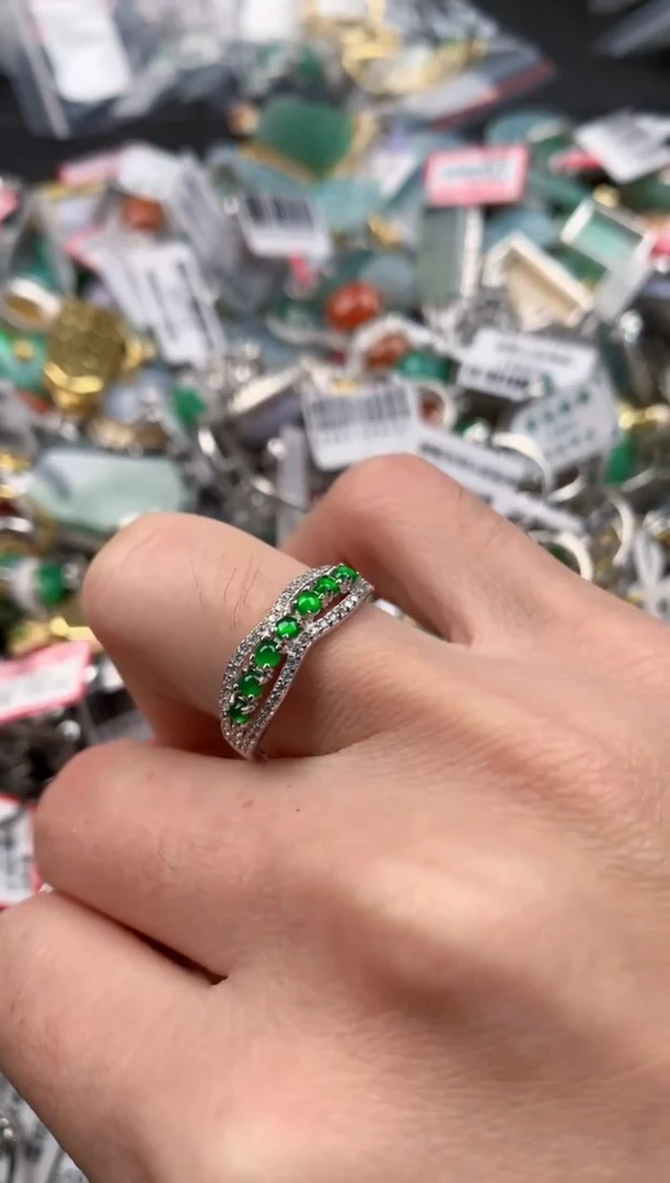 银S925镶嵌戒指翡翠1                         1