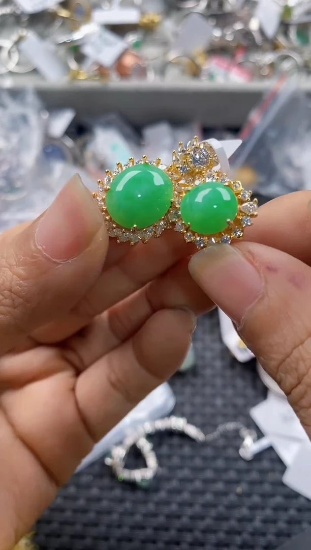 银S925镶嵌戒指翡翠999---5