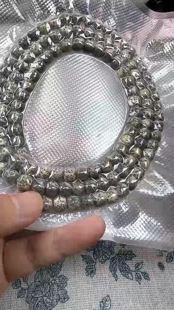 手串星月菩提14石玉桶珠108 8×7高透精工