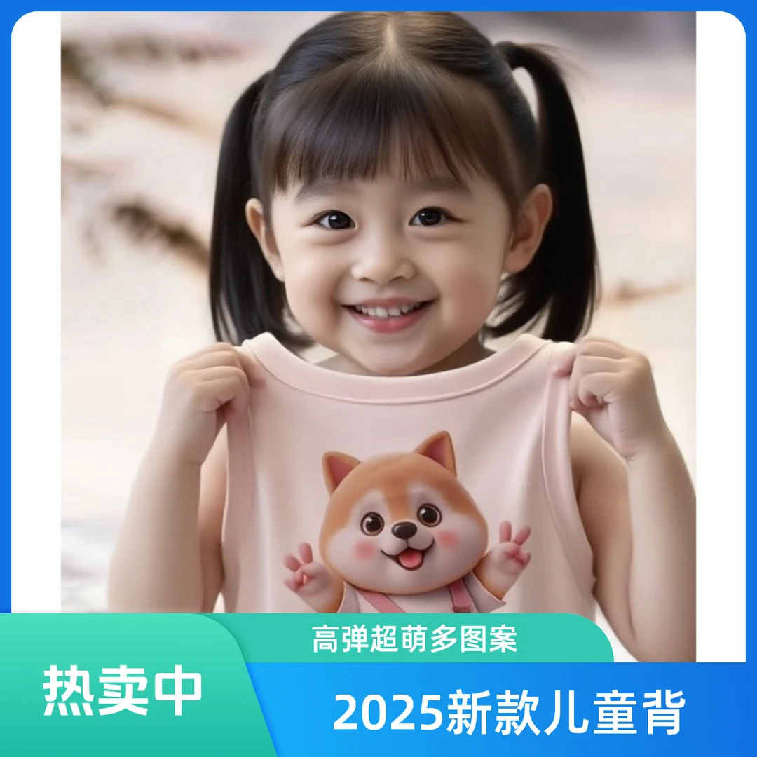 2025新款夏季高弹儿童通用背超萌超可爱的卡通图案背心