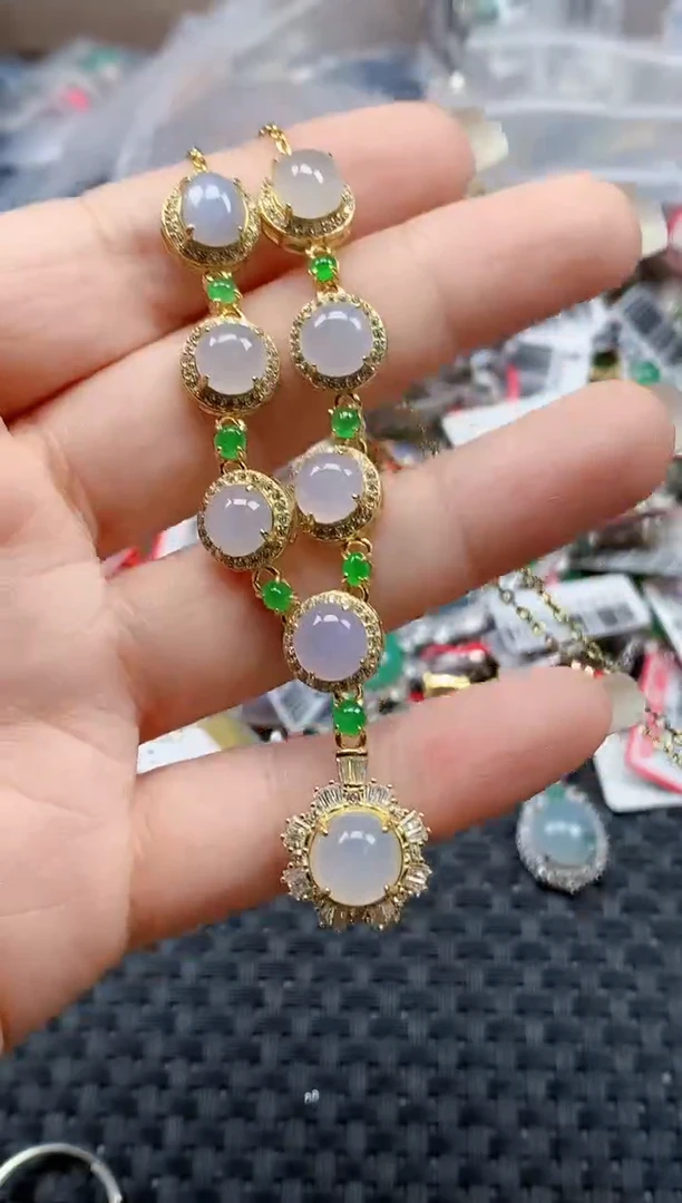 银S925镶嵌戒指翡翠天然A货缅甸翡翠