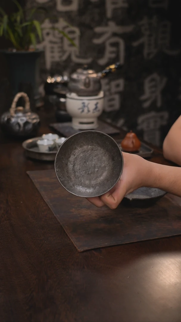 茶****艺纯锡全手加厚碗承