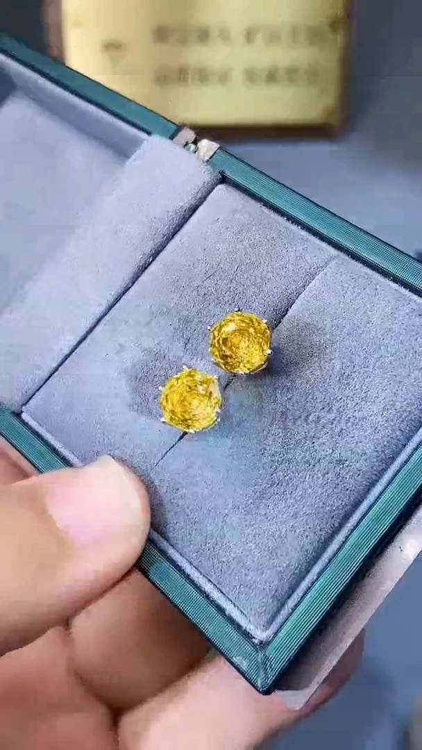 【闪购商品】黄晶耳饰银S925镶嵌35444