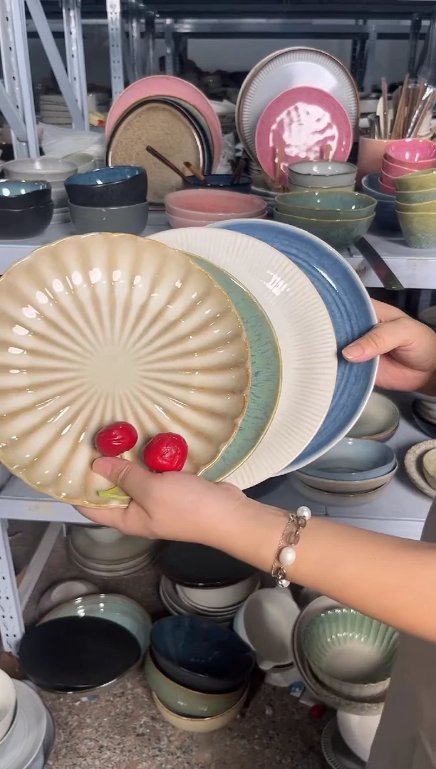 陶瓷外贸尾货瑕疵满20包邮X4  小盘组合