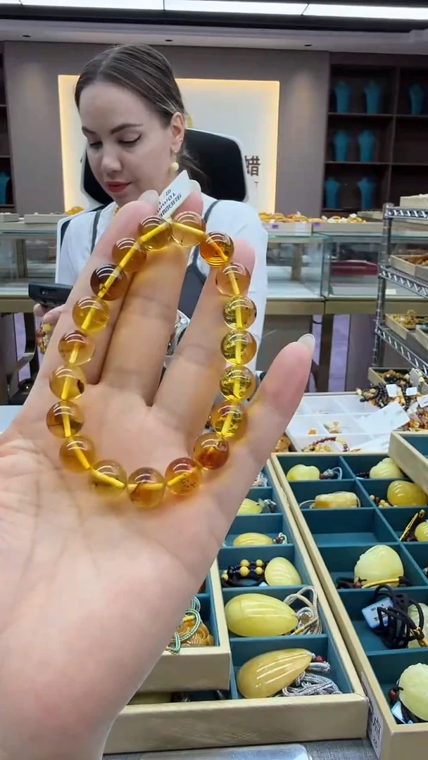 手链琥珀未镶嵌39秒拍号 假一罚三 10mm