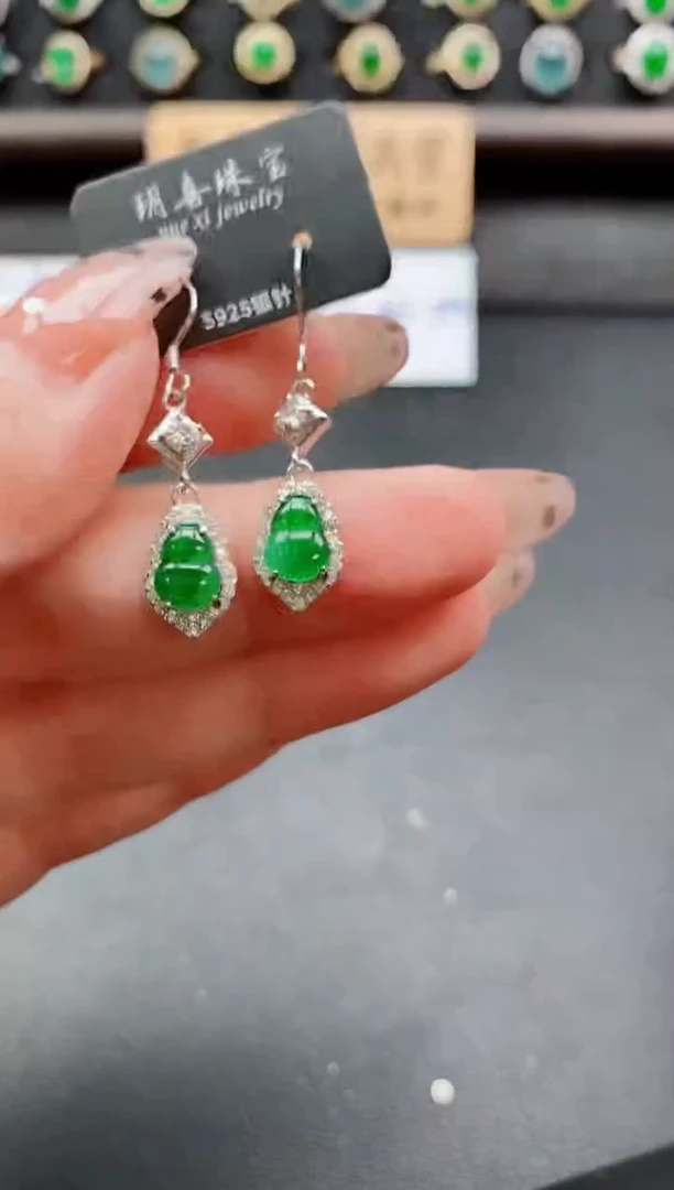 银S925镶嵌戒指翡翠3