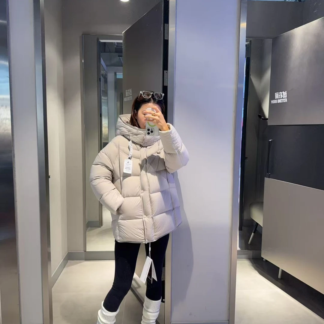 W25年新升级云感泡芙面料新款95白鹅绒可拆卸连帽中长款鹅绒服7天