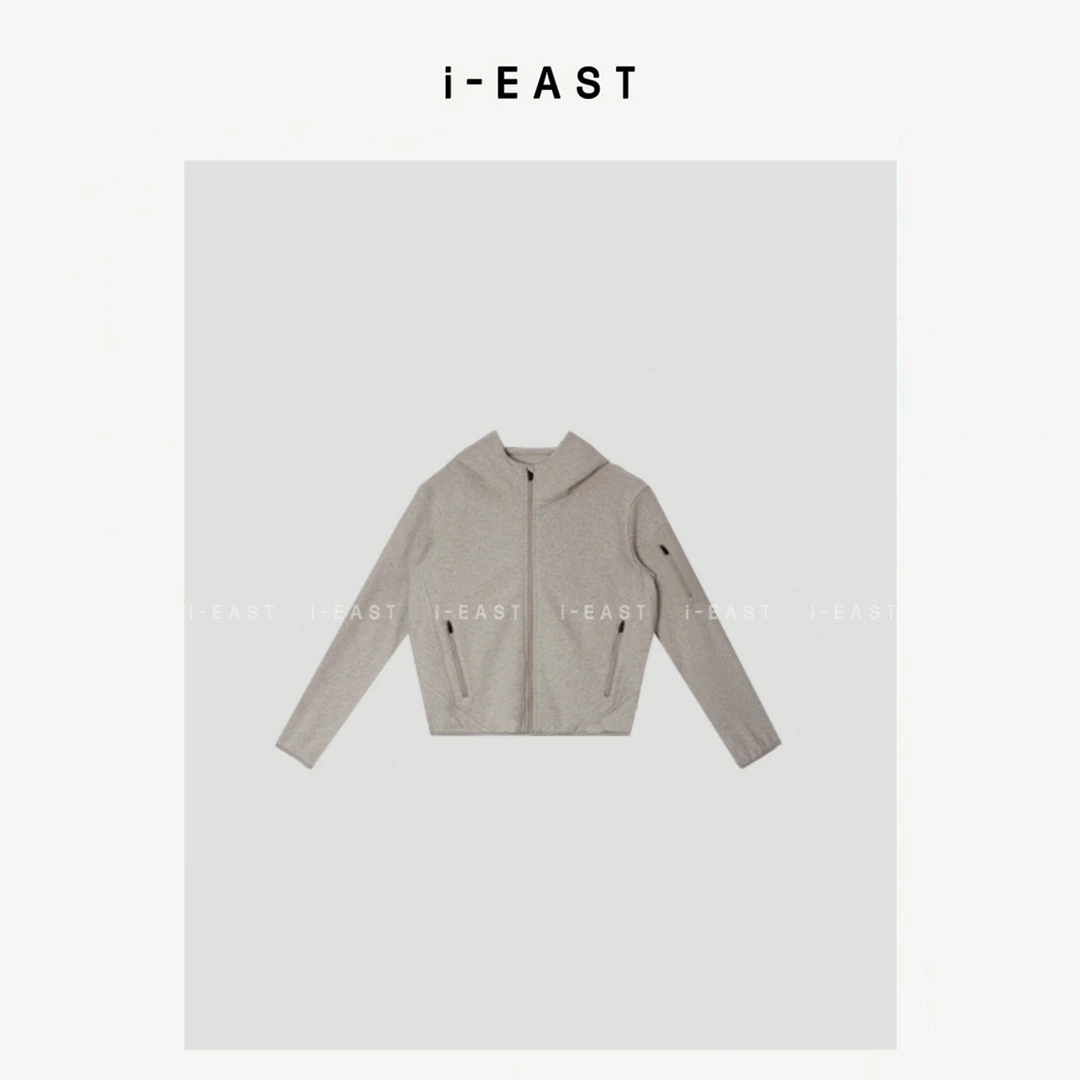 i-EAST 慵懒至上~双口袋连帽开衫外套-4Q WT10052