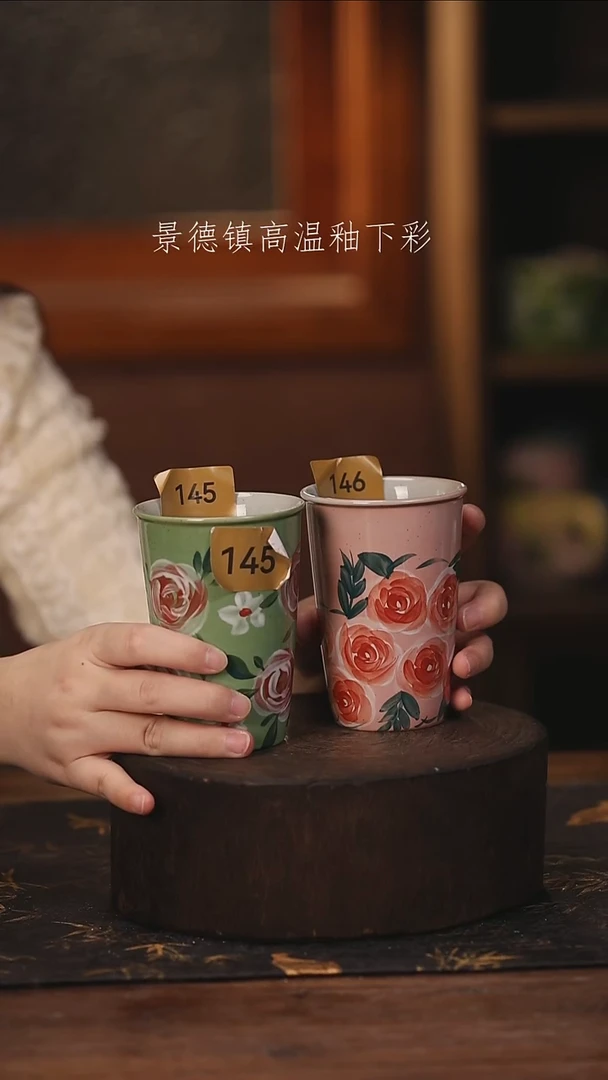 陶瓷景德镇高温釉下手绘陶瓷