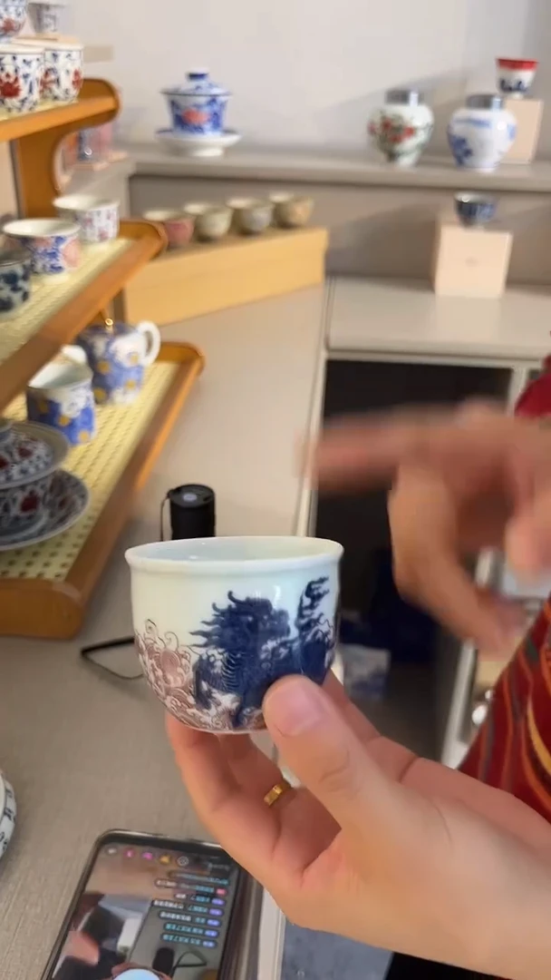 景德镇高温瓷缸杯麒麟