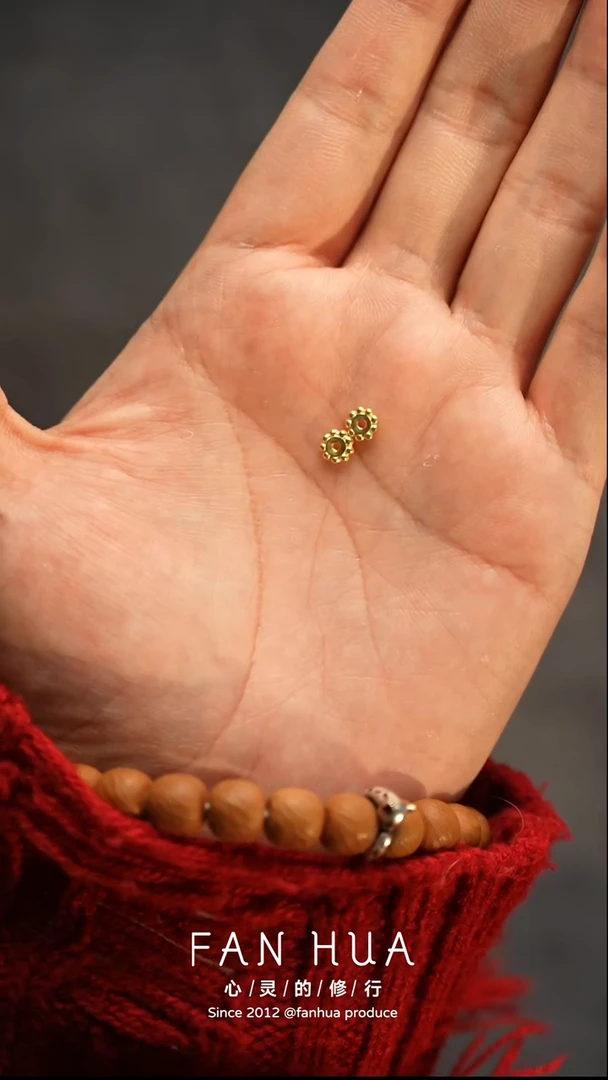 无足银镀金隔片一对