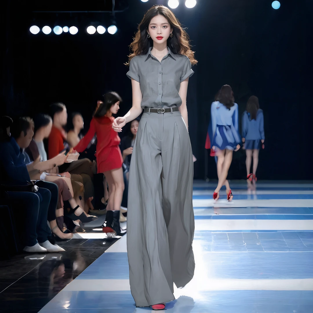 JY#【单/套装】时尚气质两件套夏季无袖上衣高腰阔腿裤套DY13488