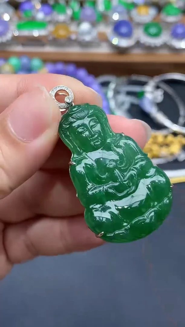 翡翠18K金镶嵌颈饰563-春日珠宝